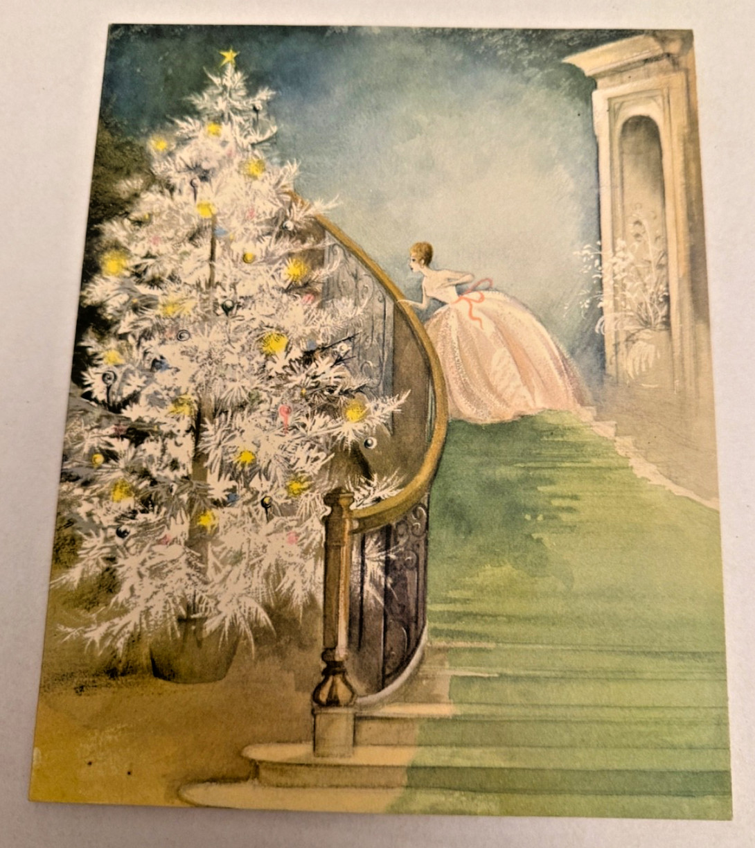 Vintage 50s-60s Claridge\'s Hotel London Christmas Card Art Van Thuyne Gen Manage