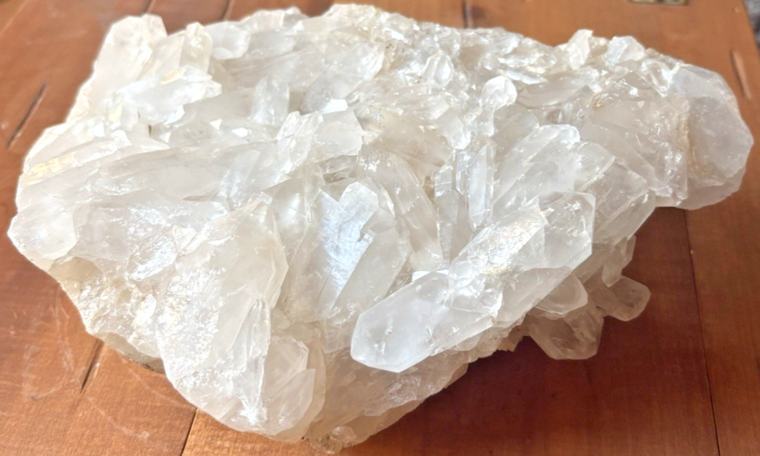 Large 5 lb Natural Clear Quartz Crystal Cluster Multiple Points Display