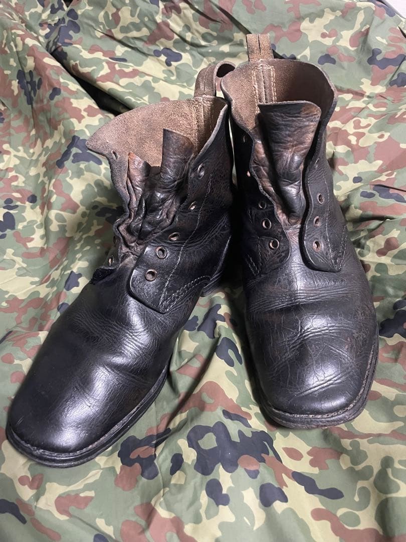 Former Japanese army original NCO soldiers Leather boots WWⅡ military IJA IJN