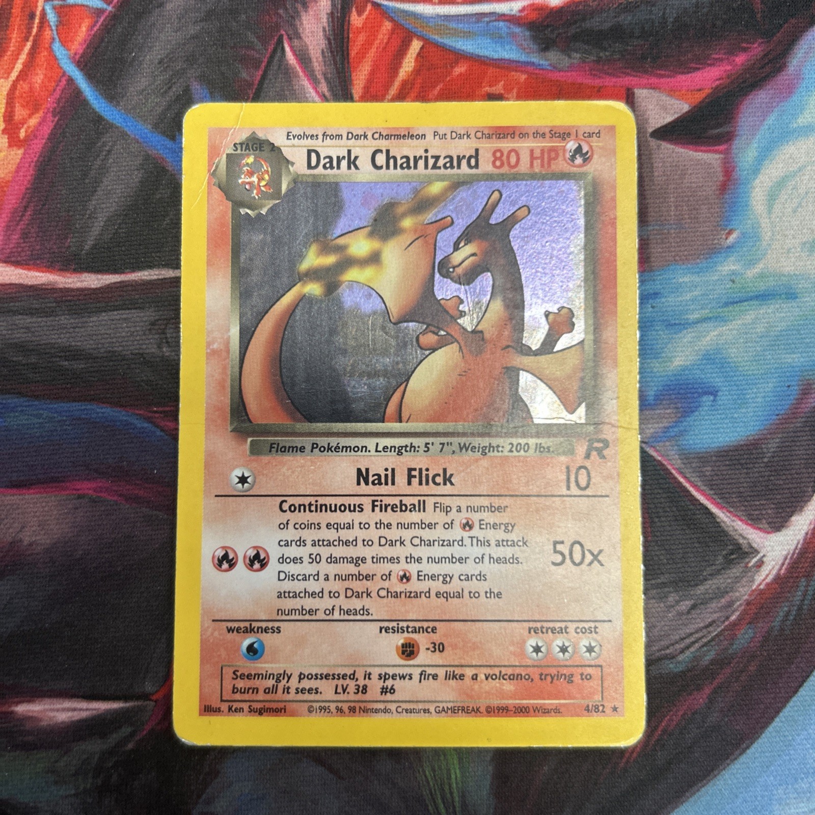 Pokémon TCG Dark Charizard 4/82 Rare Holo Team Rocket WOTC Vintage Pokemon