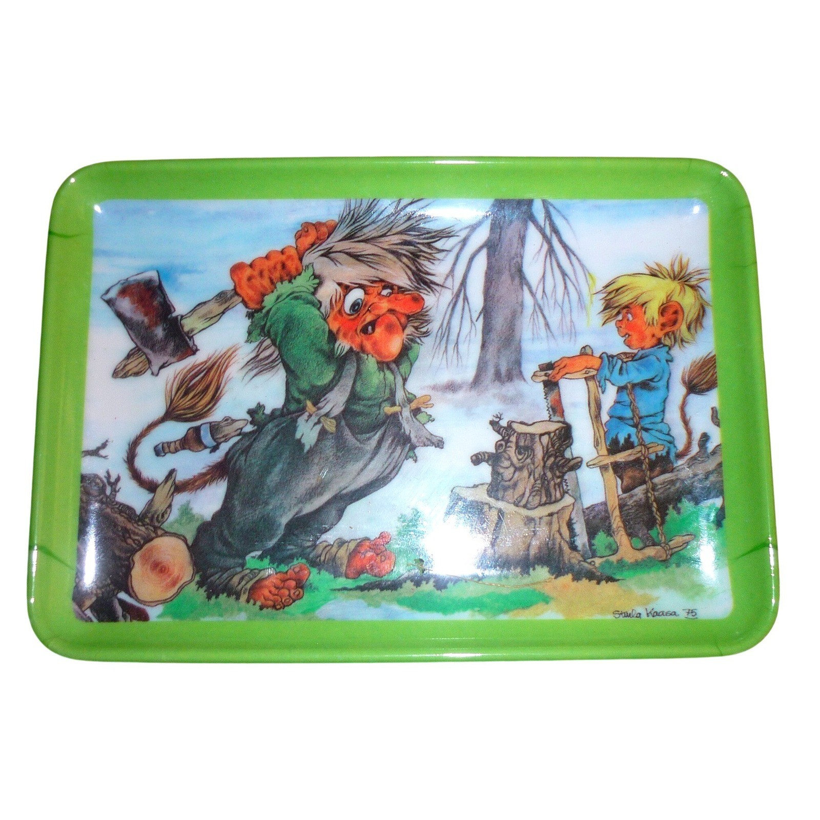 Vintage 1975 Steila Kaasa Norwegian Troll Melamine Mini Tray Scandinavian Art