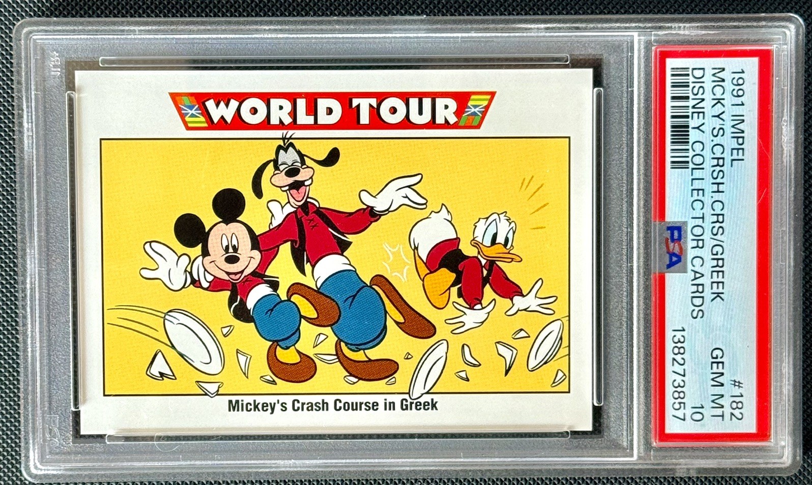 PSA 10 1991 Impel Disney Collector Cards #182 Mickey's Crash Course in Greek