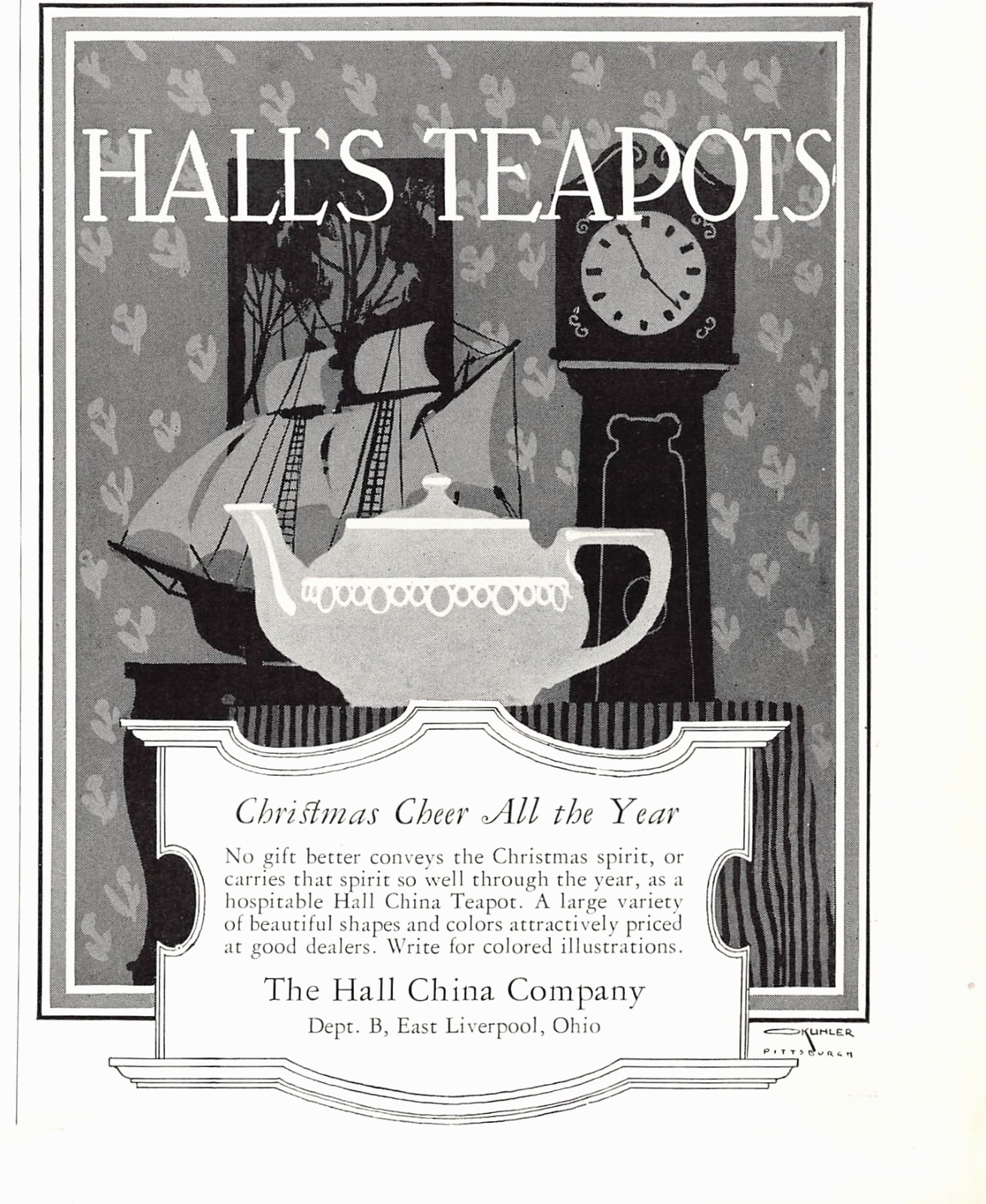 Hall’s Teapots Hall China East Liverpool Ohio Christmas Vtg 5\