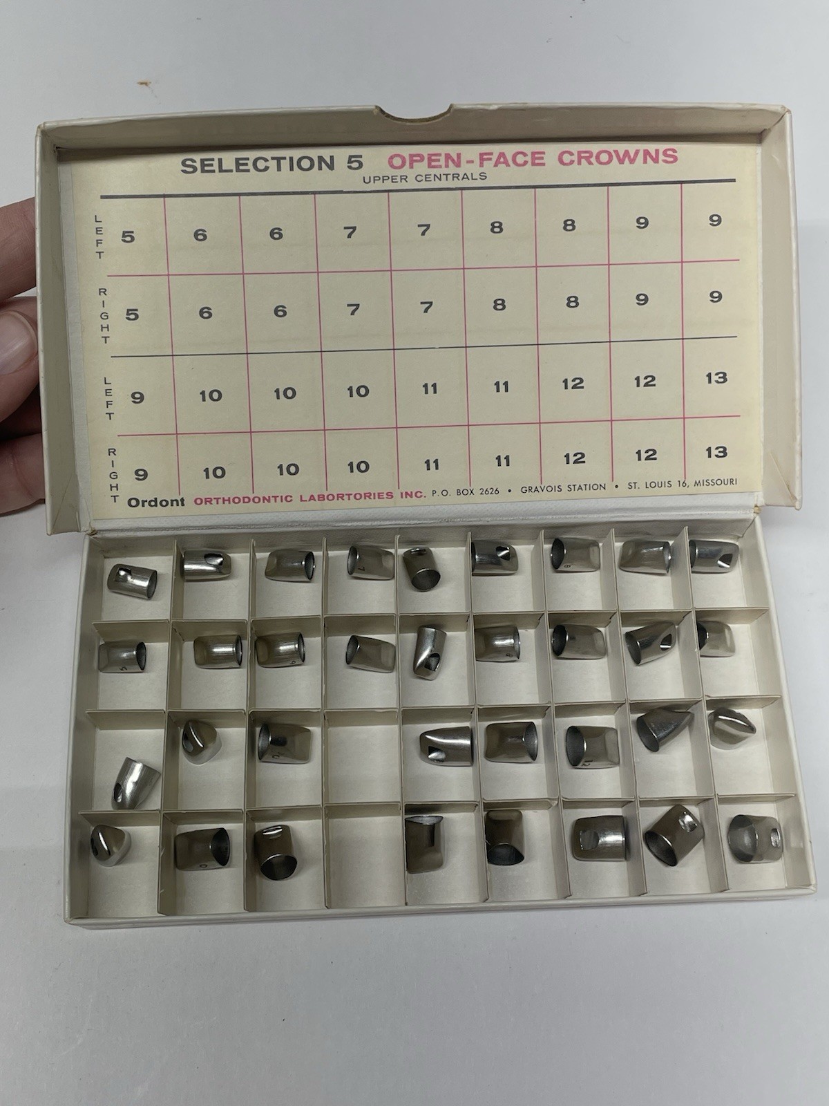 Vintage Ordont Children\'s Intermediate Aluminum Dental Temporary Crowns Kit
