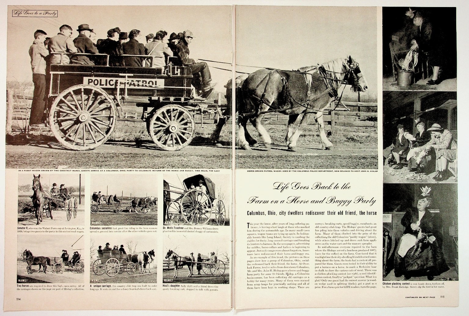 1940s Magazine Ad Ephemera: Sure-Fit Slip Covers, AC Oil Filters, Horse Party