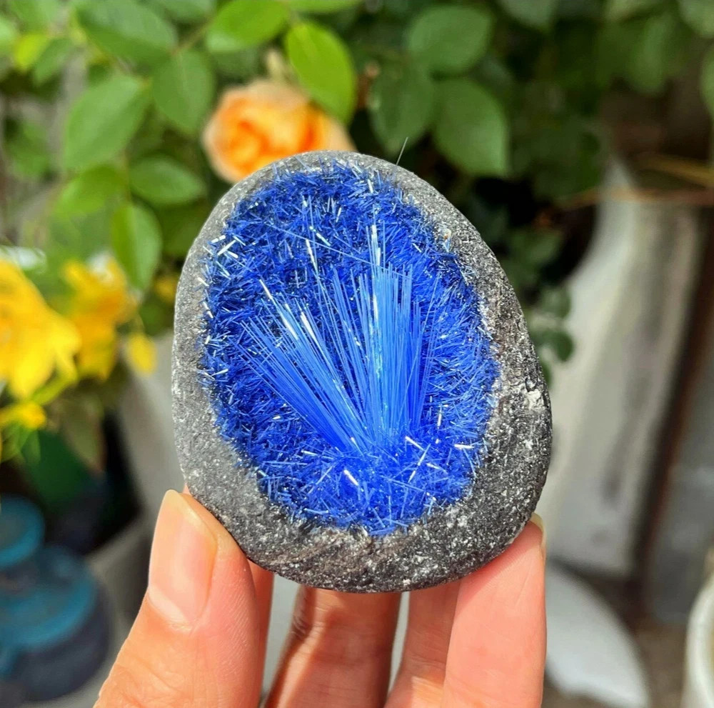 Rare Blue Magnetite Quartz Cluster Rough Stone – Natural Goethite Mineral Specim