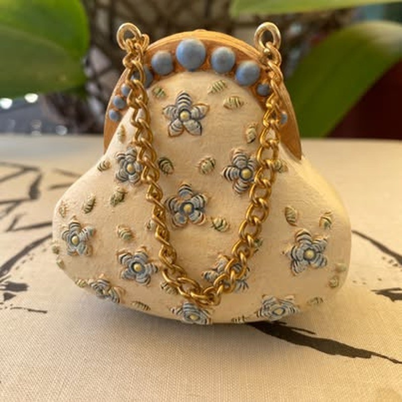 Vintage Style Avon Miniature Purse Trinket Box