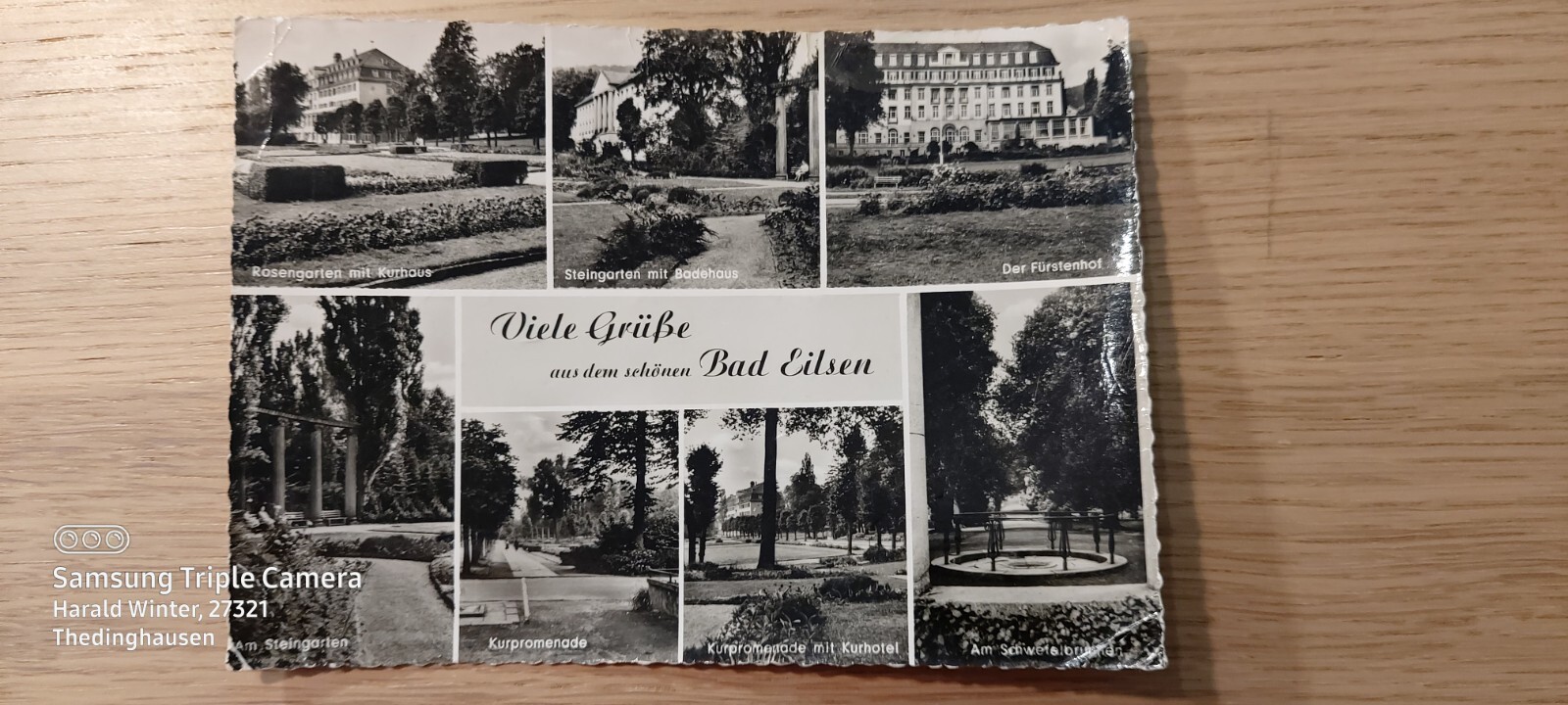 Postcard Bad Eilsen Rose Garden Rockery Spa Promenade 12.03.1959 gel _