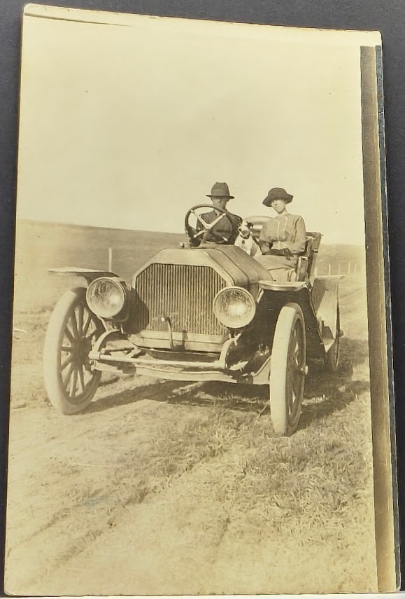 RPPC ~ 1910 Stevens-Duryea Model X, Brass era tourer, roadster open top antique 