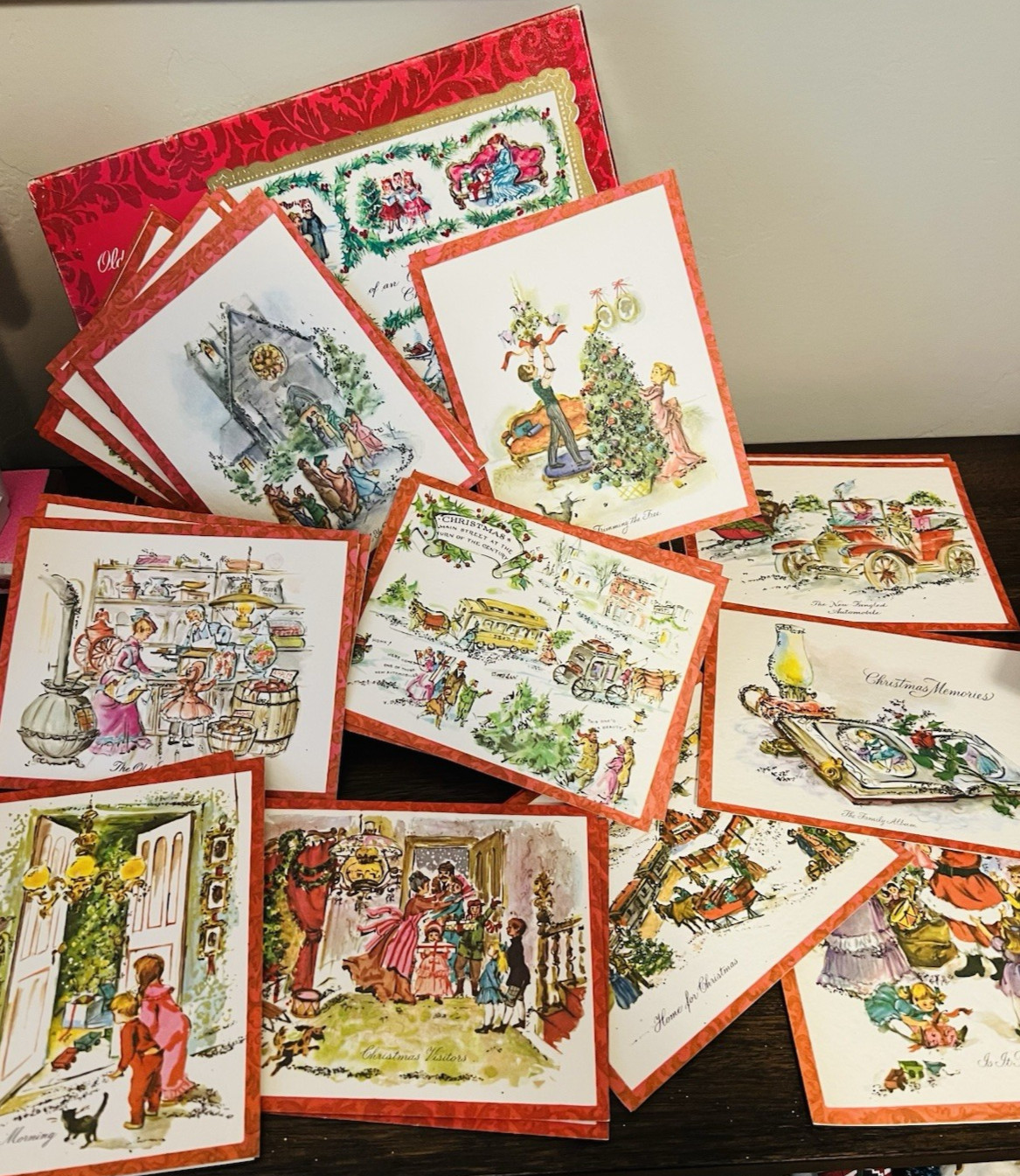 Vtg Hawthorne Sommerfield Christmas Cards Box 25 TINSEL ASSORTMENT FAMILY UNUSED