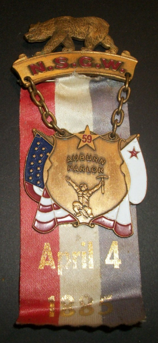 Rare Antique 1885 CALIFORNIA N.S.G.W.  Native Sons Golden West Medal