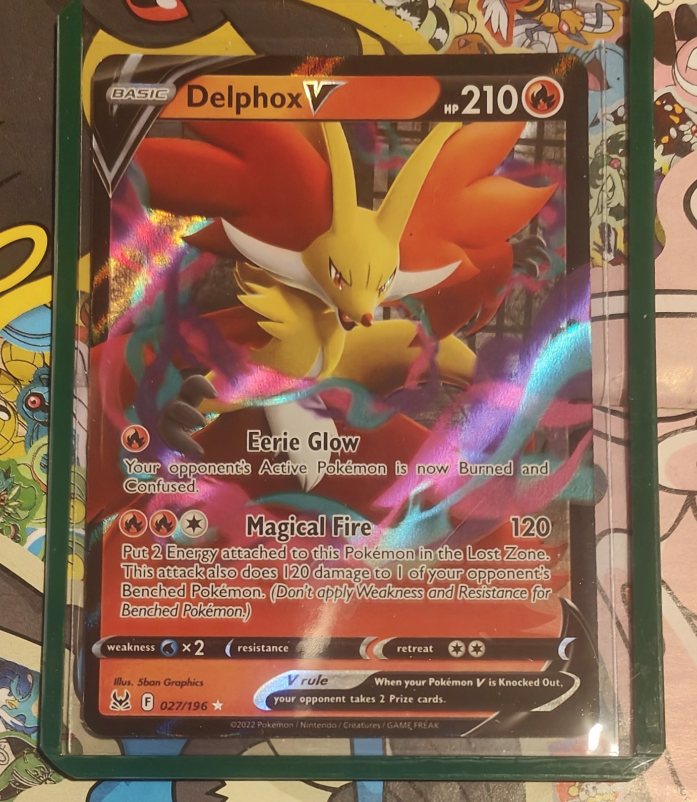 Delphox V 027/196 Ultra Rare Lost Origin Pokemon Card - Near Mint