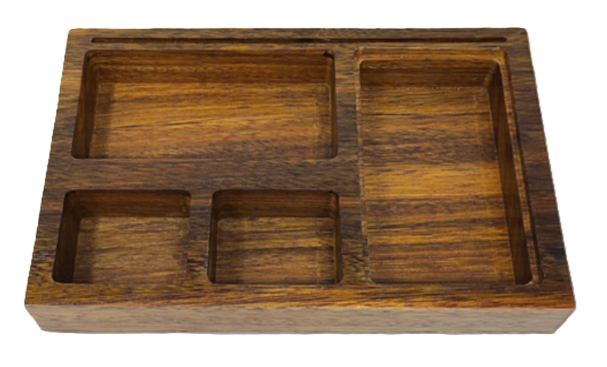 Altar & Tarot Storage Tray – Wooden Sectioned Organizer with Card Slot