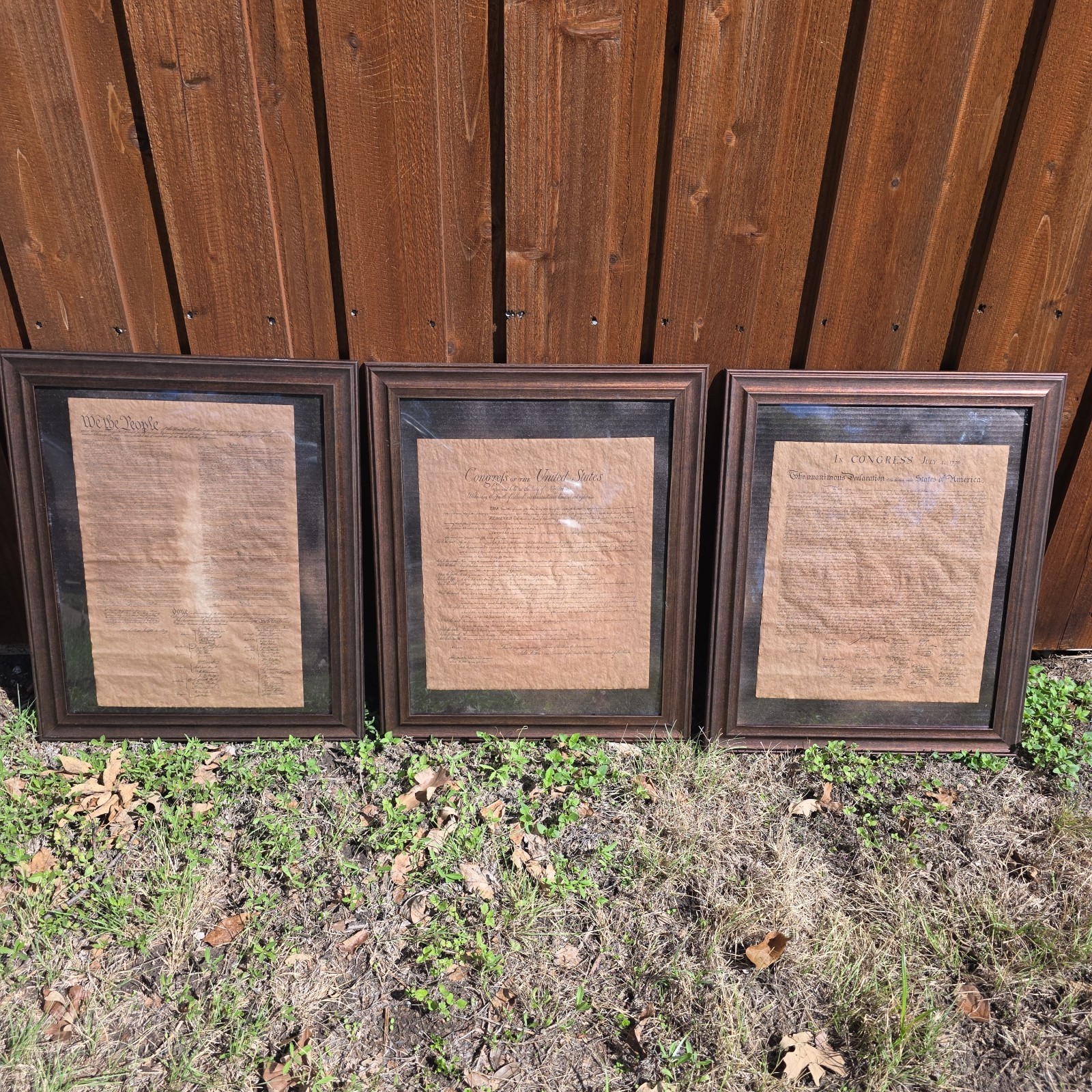 Framed BILL OF RIGHTS, DECLARATION OF INDEPENDENCE & CONSTITUTION OF U.S. 24x19