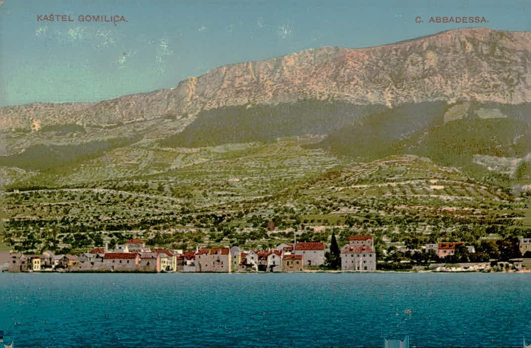 Vintage Kaštel Gomilica Croatia Postcard C. Abbadessa Coastal Art