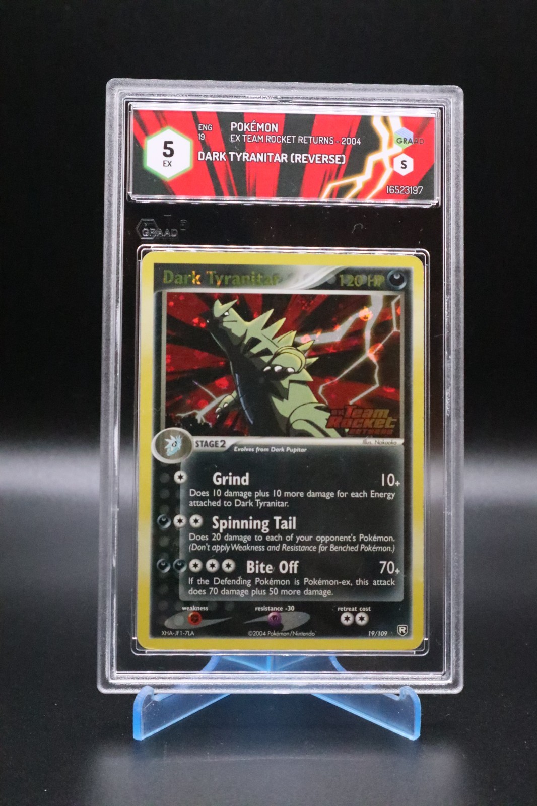 Dark Tyranitar 19/109 EX Team Rocket Returns Stamped Holo ENG GRADE 5