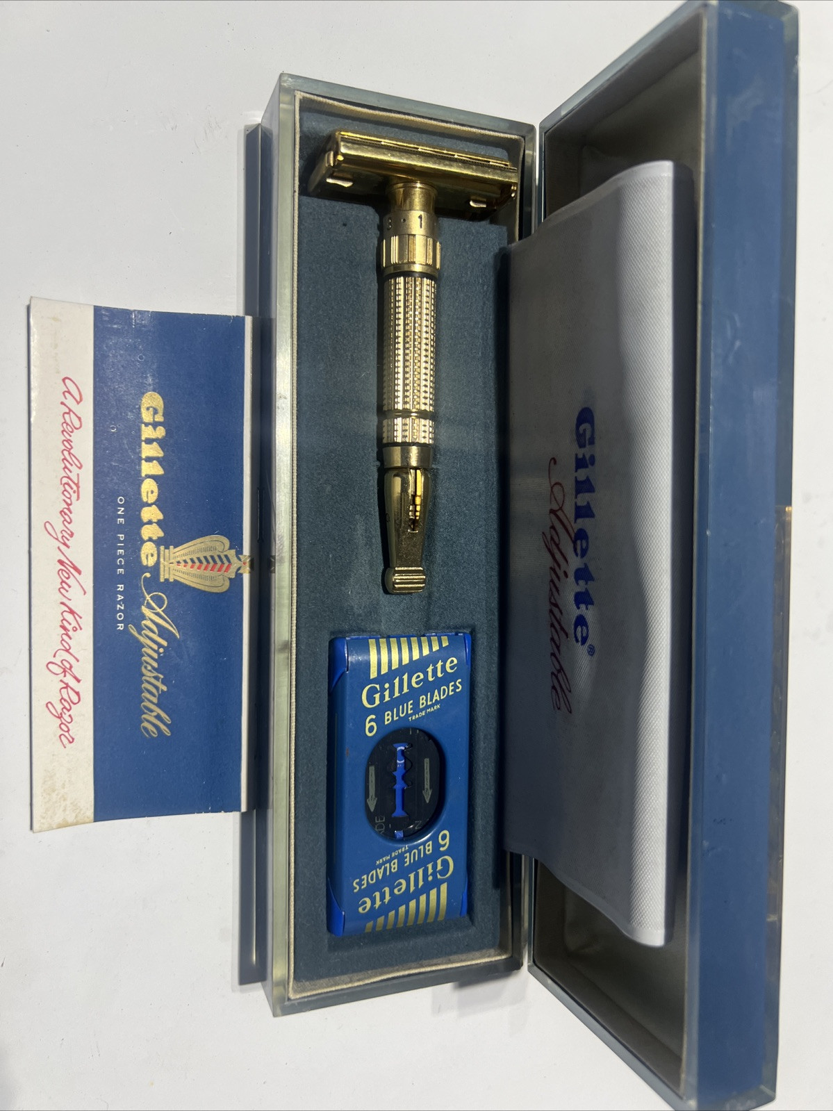1960 Gillette Gold Adjustable 1-9 Toggle F-4 w/ Box
