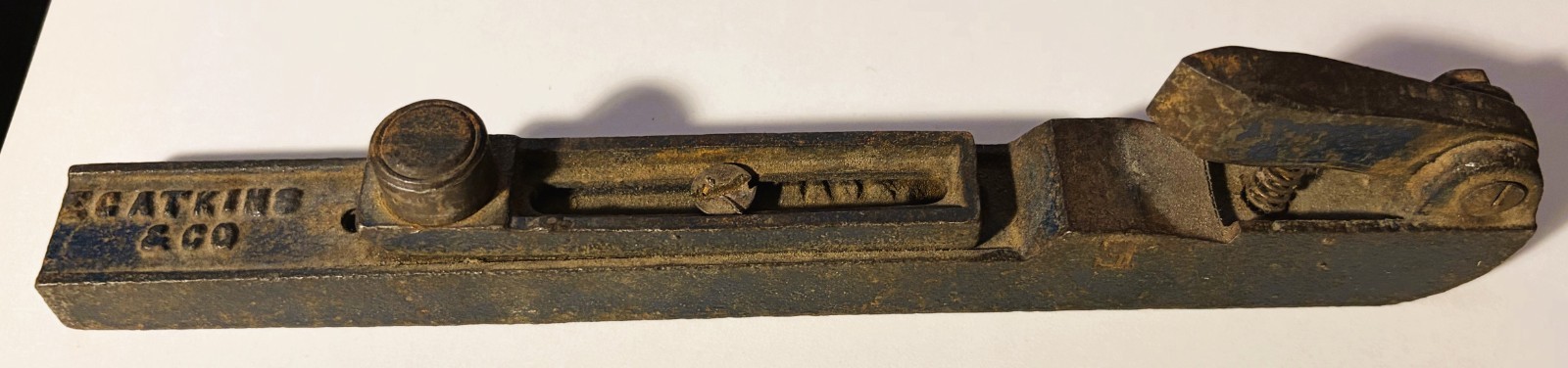 Antique Cart Iron E C Atkins tool to check Joint and set raker & cutting teeth