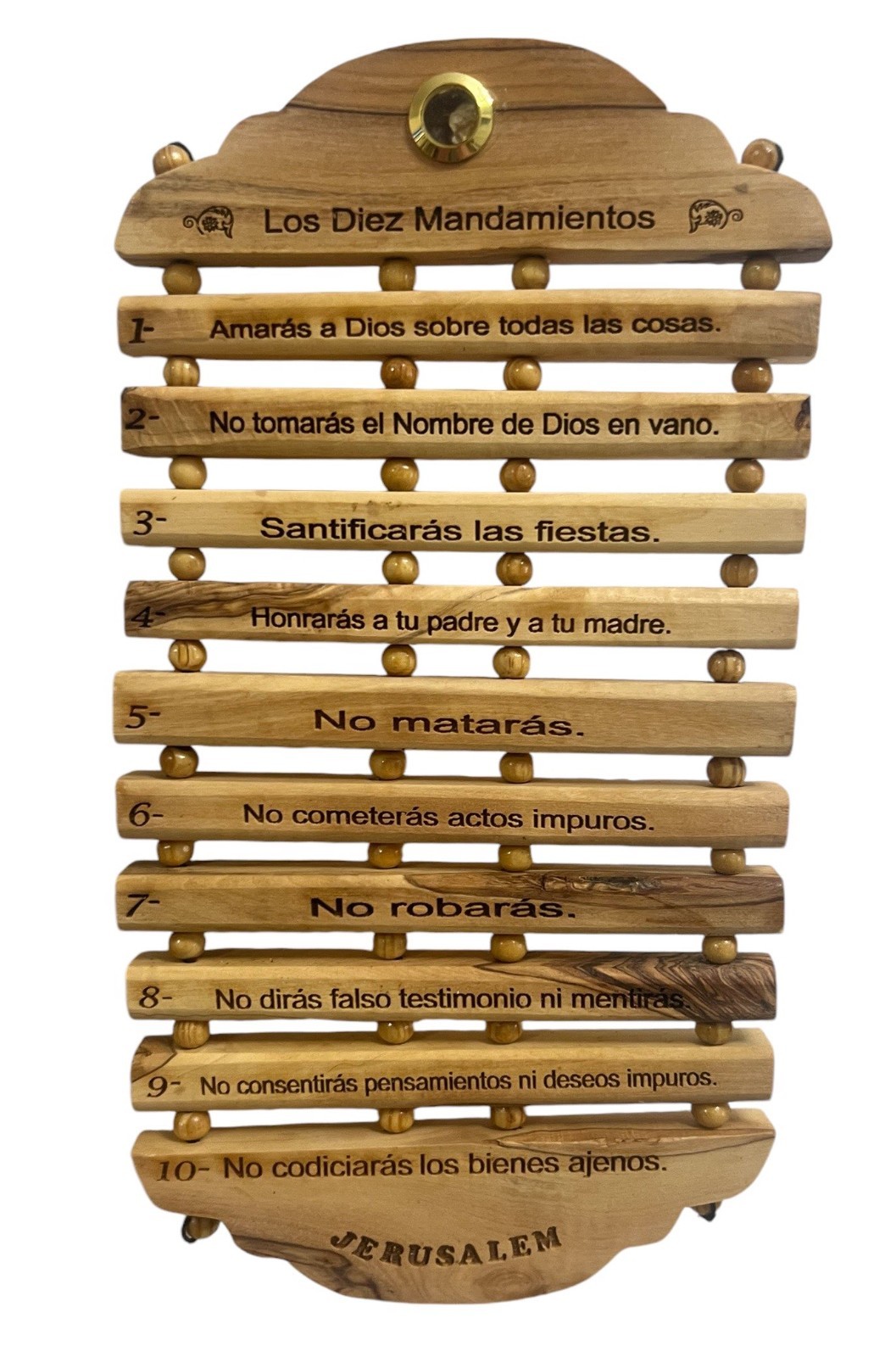 Olive Wood 10 Commandments Spanish from Bethlehem 9\