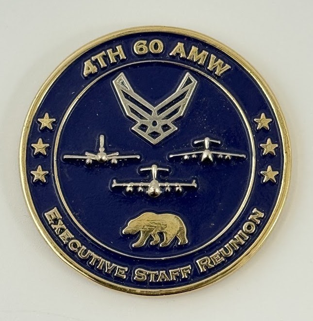 USAF Travis Air Force Base Military 4th 60 AMW Team Vtg Medal Challenge Coin