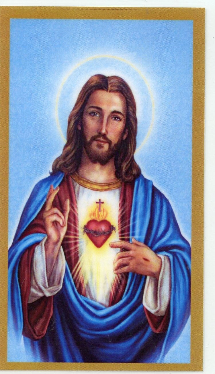 Twelve Promises of Sacred Heart 4 U- Laminated  Holy Cards.  QUANTITY 25 CARDS