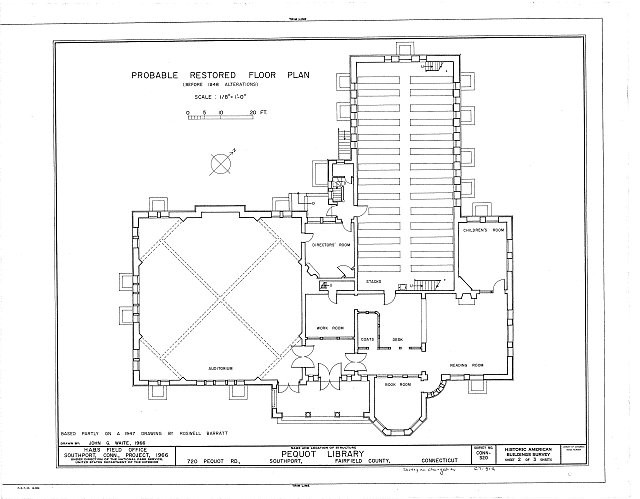 Photo:Southport CT Pequot Library 1900s Probable Restored Floor Plan