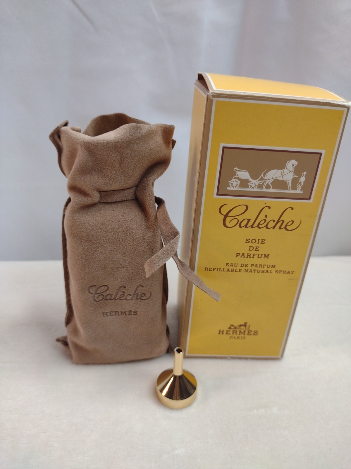 Hermes Caleche Refillable Natural Spray France 30ml Atomizer Pouch Box 1 floz