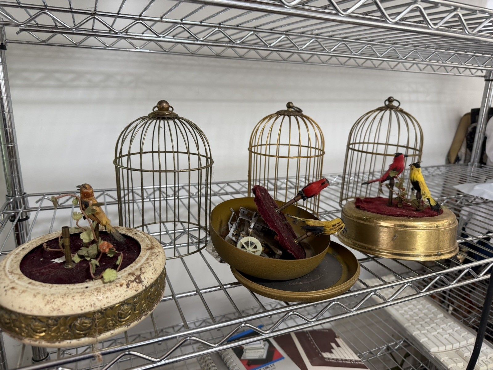ANTIQUE GERMAN SINGING BIRD CAGE MUSIC BOX AUTOMATION PARTS LOT