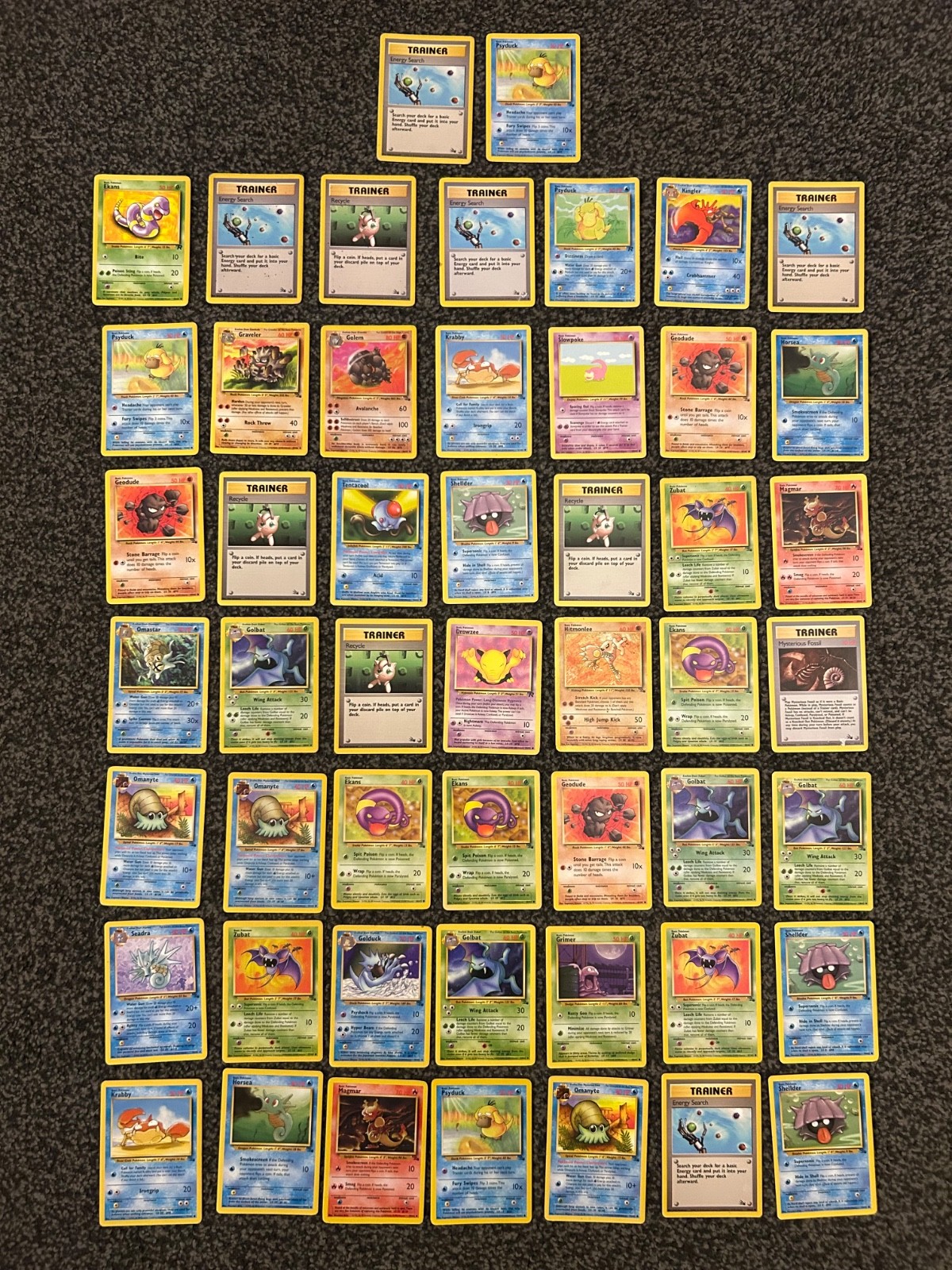 50x Pokemon Fossil 1999 WOTC Vintage Cards NM/LP Commons Uncommons Bundle