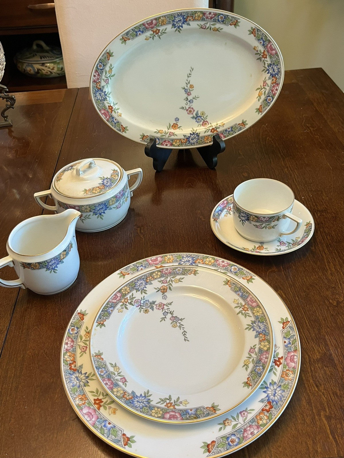 Royal Bavarian Vernon - 12 place settings, platter, creamer and sugar bowl. 