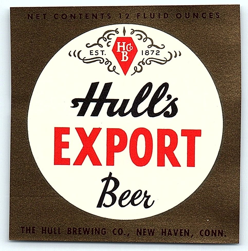 Vintage Hull's Export Beer label, Hull Brewing Co. 12oz