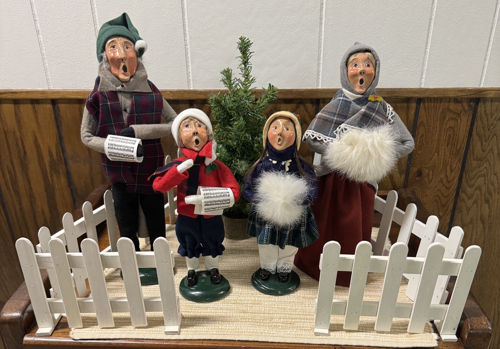 Vintage Byers Choice Carolers ~1987 Man, Woman w/muff & Boy ~ 1995 Girl W/ Muff 