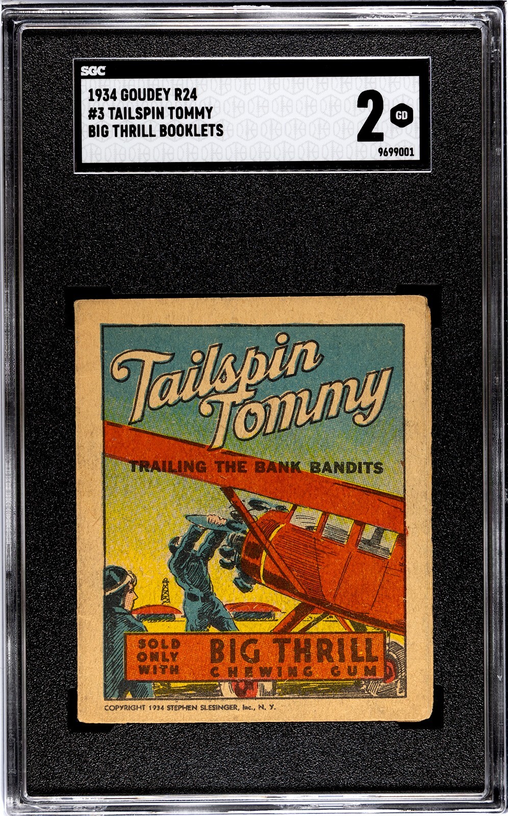 1934 Goudey Big Thrill Booklets R24 #3 Trailing the Bank Bandits SGC 2