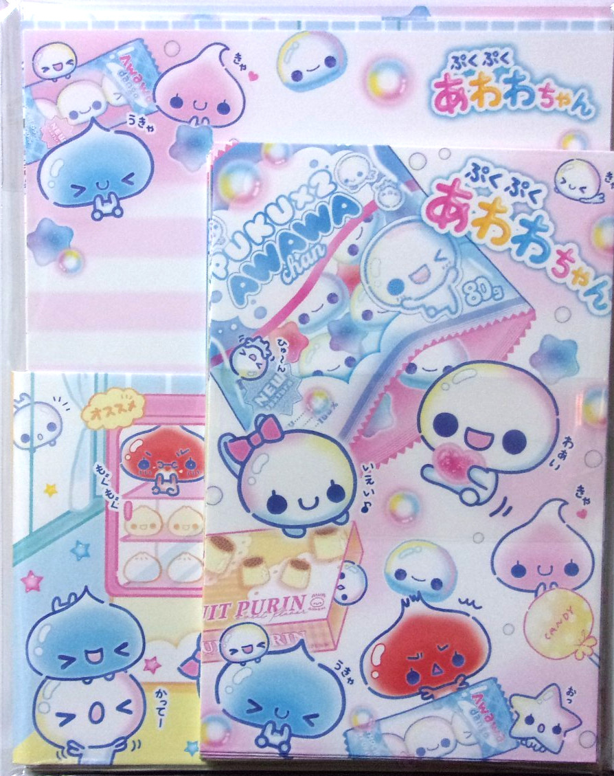 Pukupuku Awawa-chan Volume Letter Set KAMIO Made in JAPAN Heisei Retro Character