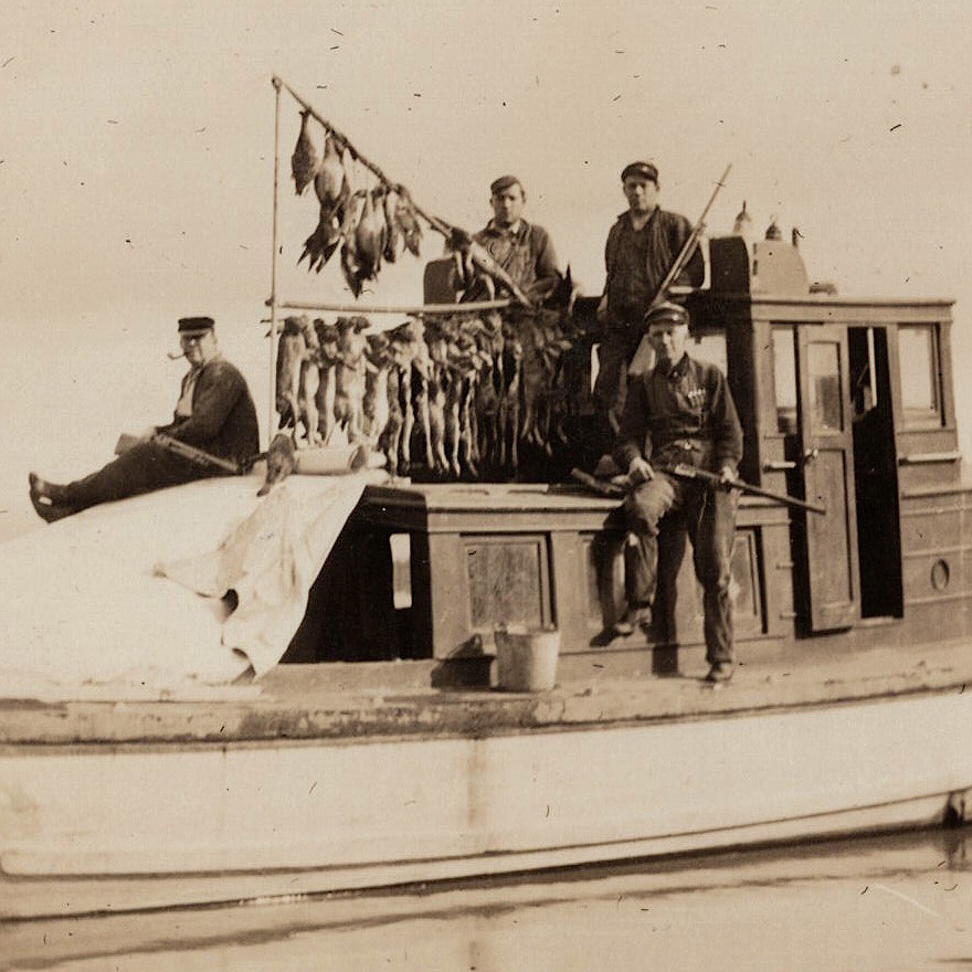 RPPC San Francisco Launch Boat Waterfowl Duck Hunting Postcard Ca 1910 GREAT