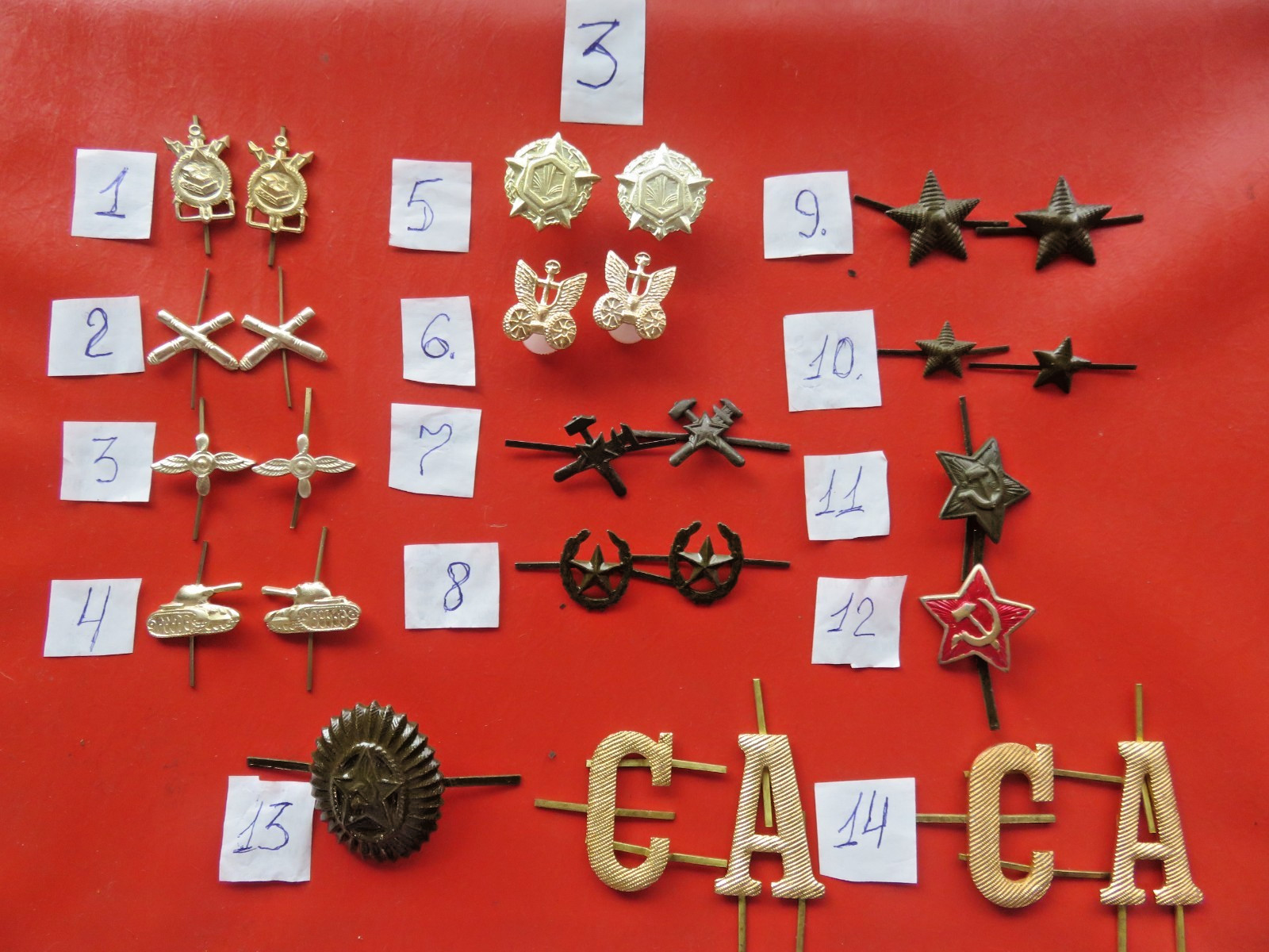 Soviet Russia set of badges for buttonholes and cockades of the Red Army №3