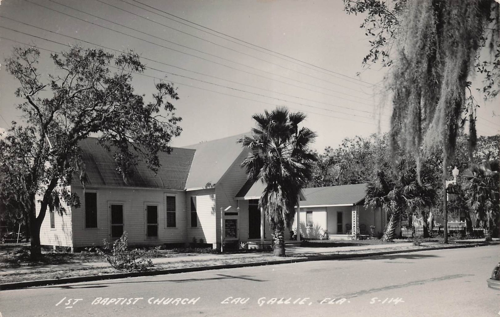 RPPC Melbourne FL Florida Brevard County Eay Gallie Church Photo Postcard I16