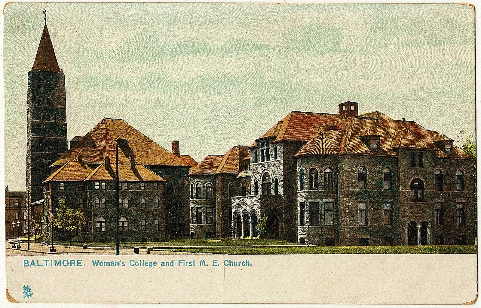 1901-1907 Baltimore MD Tuck Postcard Women's College and First M.E. Church UDB