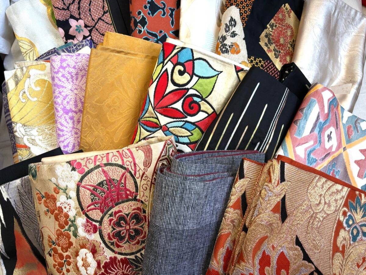 Vintage Japanese Obi Sashes Lot 17 Nagoya Fukuro Kimono Textile Remake