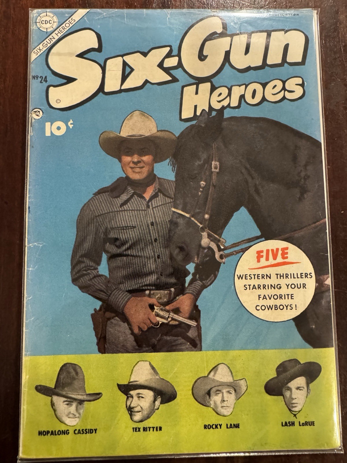 Six-Gun Heroes #24 (1954) First Charlton/ Last Hopalong Cassidy. See Pics