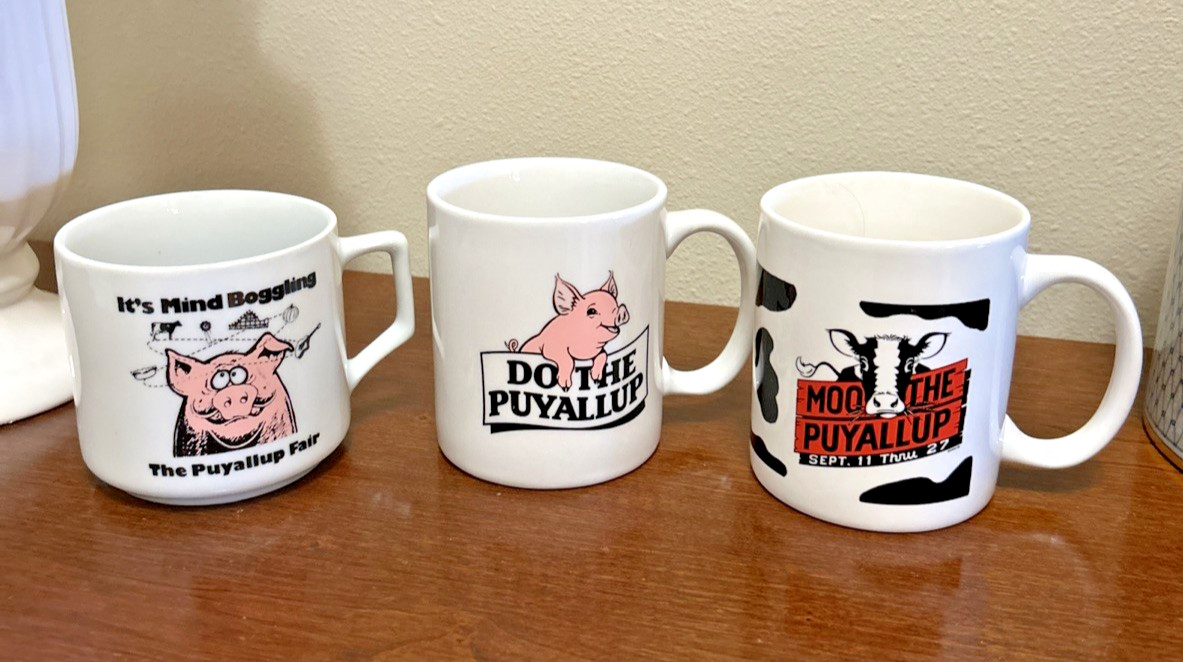 Vintage Puyallup Fair Washington State Mug Lot 1993 1996 1998 Do the Puyallup