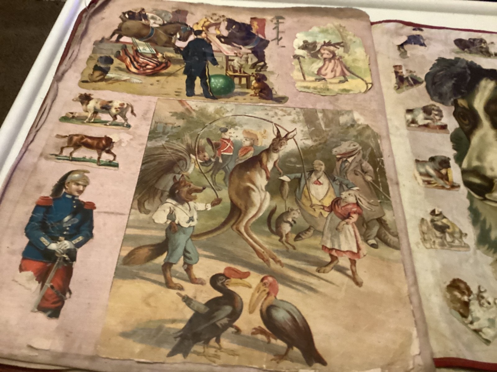 Victorian cloth scrapbook inc anthropomorphic ~ 38 pages