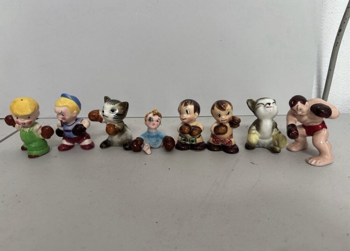 Vintage boxing fighters salt and pepper shakers - made in Japan