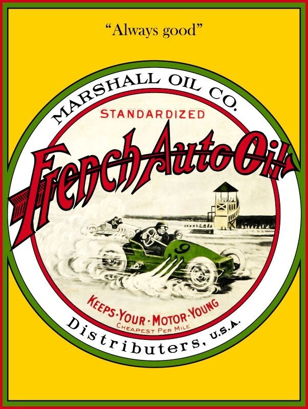 French Auto Oil - Marshall Oil Co. NEW Sign: 24 x 30\