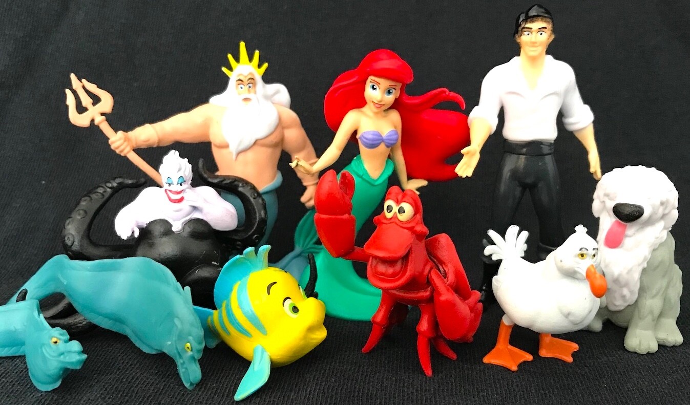 LITTLE MERMAID Figure Play Set DISNEY PVC TOY Ariel SEBASTIAN Flounder URSULA