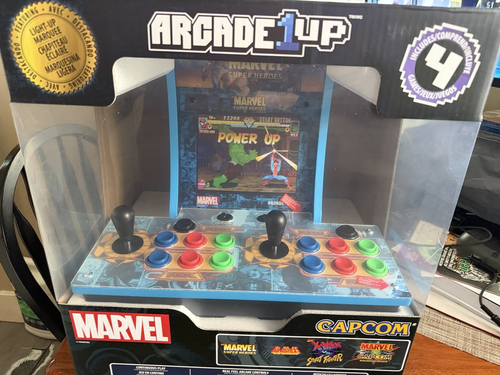 Arcade1Up Marvel vs Capcom Super Heroes Countercade Light-Up Marquee. New