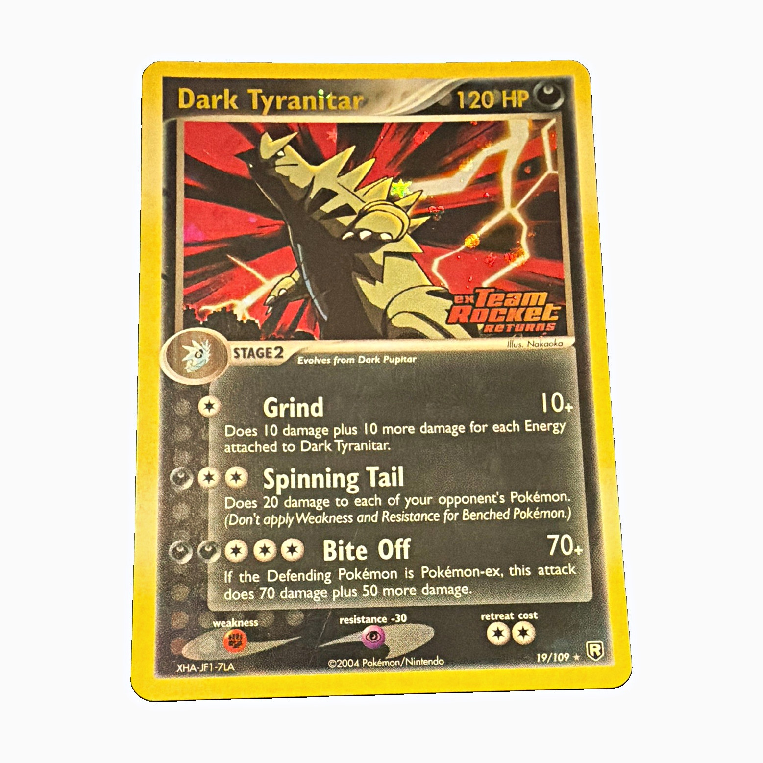 Pokémon EX Team Rocket Returns Dark Tyranitar Holo Card 19/109 (2004)