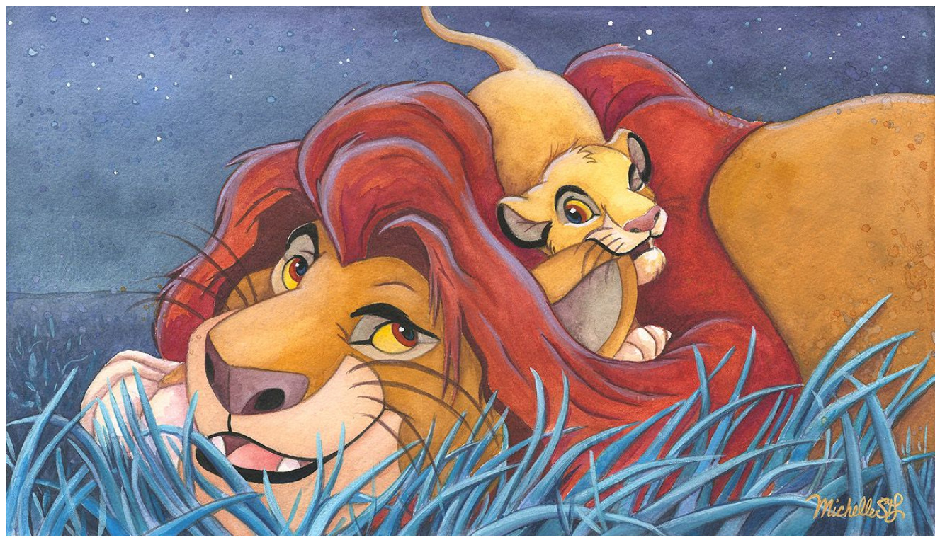 Disney Fine Art Limited Edition Canvas Father and Son-Lion King-St. Laurent