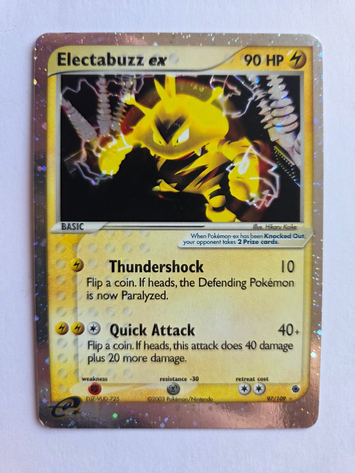 Pokémon TCG Electabuzz EX Holo Rare Card 97/109 2003