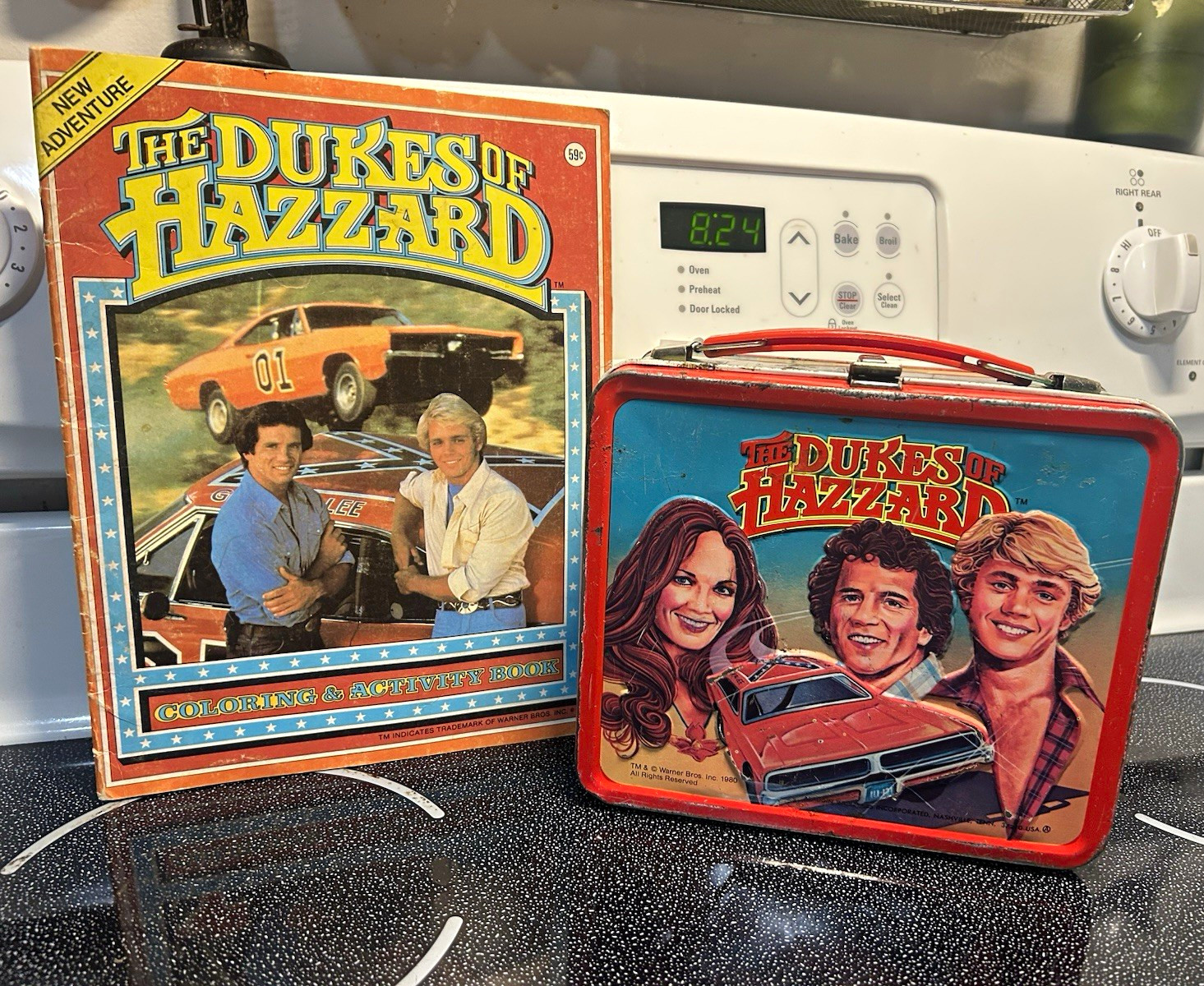 Vintage 1980 The Dukes of Hazzard Metal Lunchbox & 1981 Coloring Book Lot